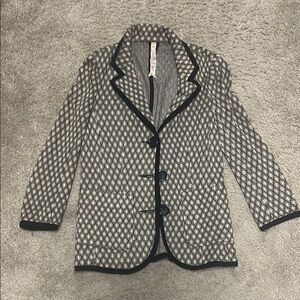 Bailey 44 Black and White Geometric Knit Blazer